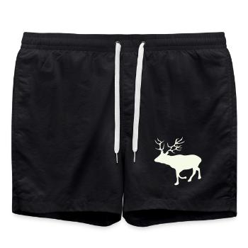 Cerf, chevreuil, cerf - Short de bain - noir - Devant - AI Model Male 185 light (185cm)
