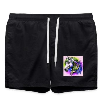 horse - Swim Trunks - black - Front - AI Model Male 185 light (185cm)