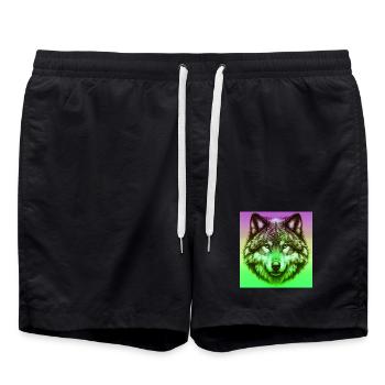 Wolf - Swim Trunks - black - Front - AI Model Male 185 light (185cm)