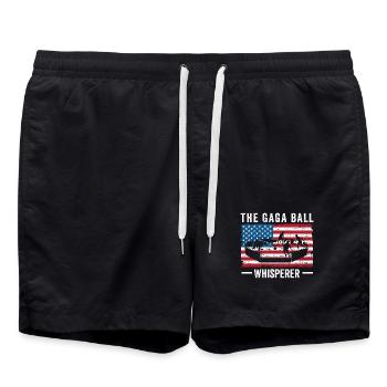 Gaga Ball Whisperer USA-Flagge - Badeshorts - Schwarz - Vorne - AI Model Male 185 light (185cm)