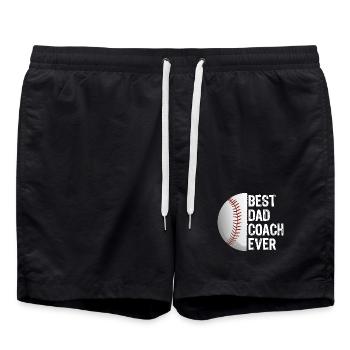 Meilleur Père Entraîneur de Baseball Jamais Joué - Short de bain - noir - Devant - AI Model Male 185 light (185cm)