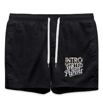 Introverted Plant Parent - Swim Trunks - black - Front - AI Model Male 185 light (185cm)