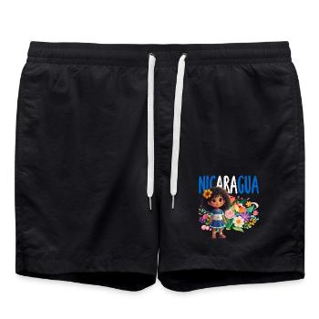 Nicaragua Flag Pride & Home - Swim Trunks - black - Front - AI Model Male 185 light (185cm)