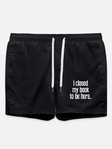 I Closed My Book Here - Swim Trunks - black