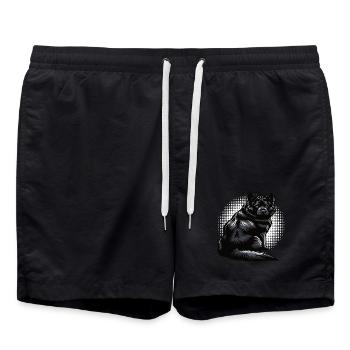 Black German Shepherd German Shepherd Owner - Swim Trunks - black - Front - AI Model Male 185 light (185cm)