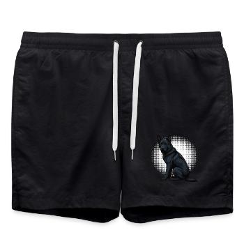 Black German Shepherd German Shepherd Owner - Swim Trunks - black - Front - AI Model Male 185 light (185cm)