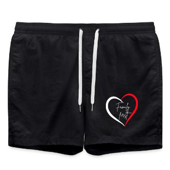 La famille d’abord – Cœur - Short de bain - noir - Devant - AI Model Male 185 light (185cm)