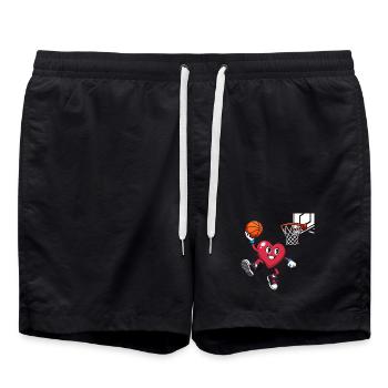 Retro Heart Valentine's Day Design Love - Swim Trunks - black - Front - AI Model Male 185 light (185cm)