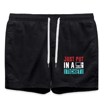 Ajoutez simplement un graphique de ticket - Short de bain - noir - Devant - AI Model Male 185 light (185cm)