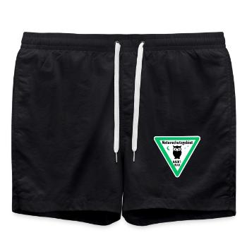 Naturschutzgebiet Nachteule - Badeshorts - Schwarz - Vorne - AI Model Male 185 light (185cm)