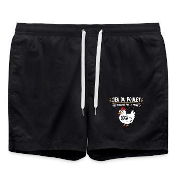 Jeu du Poulet Game Over - Short de bain - noir - Devant - AI Model Male 185 light (185cm)