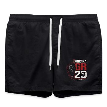 GR20 Finisher Korsika Trekking Wanderung Wanderer  - Badeshorts - Schwarz - Vorne - AI Model Male 185 light (185cm)