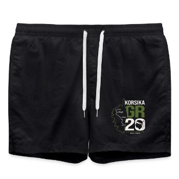 GR20 Finisher Korsika Trekking Wanderung - Badeshorts - Schwarz - Vorne - AI Model Male 185 light (185cm)