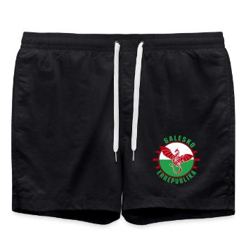 Galesko Errepublika – Walisische Republik - Badeshorts - Schwarz - Vorne - AI Model Male 185 light (185cm)