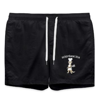 Herdmännchen – Erdmännchen am Grill - Badeshorts - Schwarz - Vorne - AI Model Male 185 light (185cm)