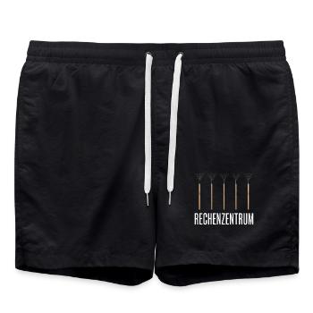 Rechenzentrum Gartenoutfit Gartenarbeit - Badeshorts - Schwarz - Vorne - AI Model Male 185 light (185cm)