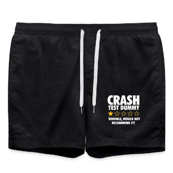 Crash Test Dummy Test Test Test – Lustiger Schneemobilfahrer - Badeshorts - Schwarz - Vorne - AI Model Male 185 light (185cm)