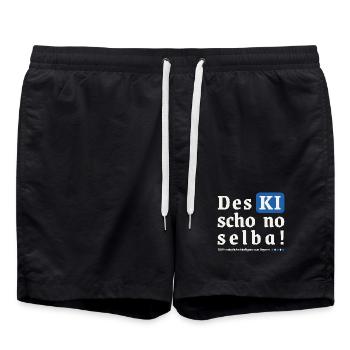 Des KI schon no selba!  Das kann ich noch selber!  - Badeshorts - Schwarz - Vorne - AI Model Male 185 light (185cm)