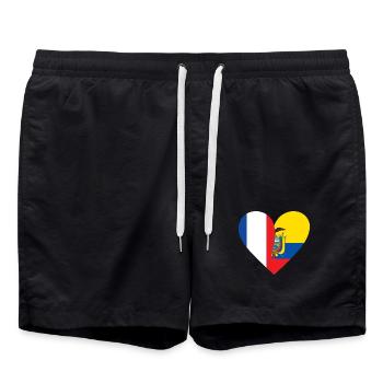 Frankreich Ecuador T-Shirt | Franco-ecuadorianisches Geschenk - Badeshorts - Schwarz - Vorne - AI Model Male 185 light (185cm)