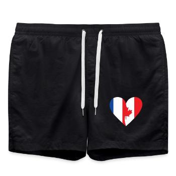 Frankreich & Kanada Flagge | Franco-kanadisches Geschenk - Badeshorts - Schwarz - Vorne - AI Model Male 185 light (185cm)