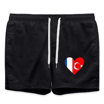 Frankreich Türkei T-Shirt | Französisch-türkisches Geschenk - Badeshorts - Schwarz - Vorne - AI Model Male 185 light (185cm)