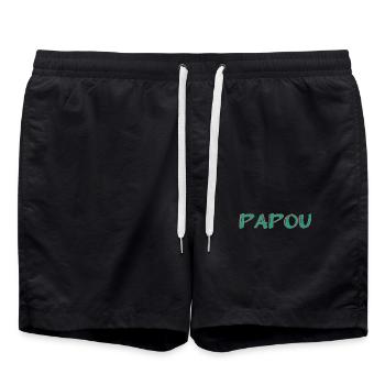 PAPOU. PAPA. FÊTE DES PÈRES. BONNE FÊTE PAPA - Short de bain - noir - Devant - AI Model Male 185 light (185cm)