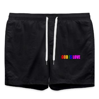 God is love - Short de bain - noir - Devant - AI Model Male 185 light (185cm)