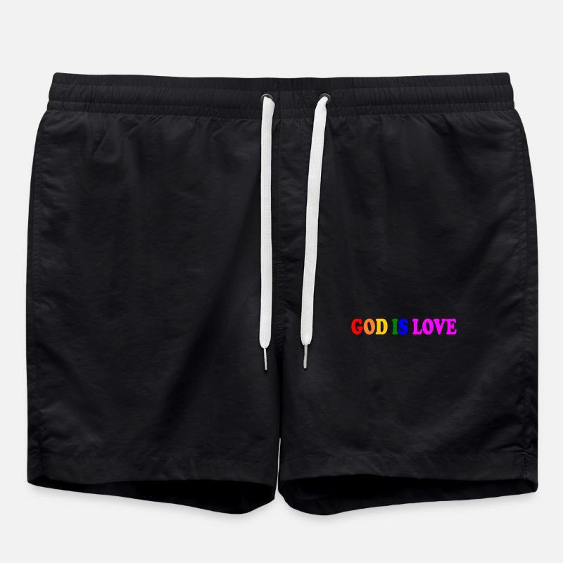 God is love - Swim Trunks - black