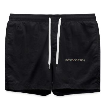 DAD. FATHER's DAY. HAPPY BIRTHDAY DAD. HAPPY BIRTHDAY - Swim Trunks - black - Front - AI Model Male 185 light (185cm)