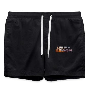 Life is a Beach - Summer / Sun / Beach - Swim Trunks - black - Front - AI Model Male 185 light (185cm)