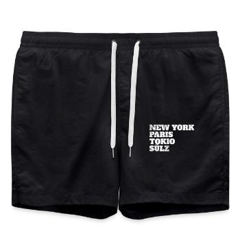 Sülz Paris Tokyo New York Home Cologne Quarter Cult - Swim Trunks - black - Front - AI Model Male 185 light (185cm)