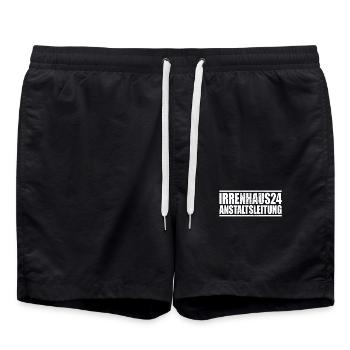 Anstaltsleitung Irrenhaus Büro Chefin Chef Arbeit - Badeshorts - Schwarz - Vorne - AI Model Male 185 light (185cm)