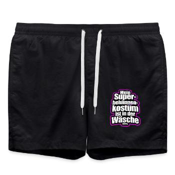 Superheldin Kostüm Ist In Der Wäsche Köln Karneval - Badeshorts - Schwarz - Vorne - AI Model Male 185 light (185cm)