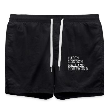 Dortmund Paris Londres Milan J’adore Dortmunders - Short de bain - noir - Devant - AI Model Male 185 light (185cm)