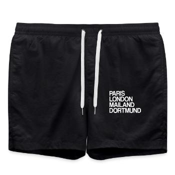Dortmund Paris Londres Milan J’adore Dortmunders - Short de bain - noir - Devant - AI Model Male 185 light (185cm)
