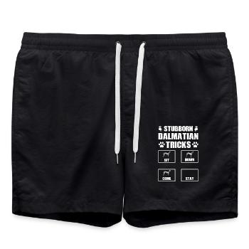 Stubborn Dalmatian Tricks - Swim Trunks - black - Front - AI Model Male 185 light (185cm)