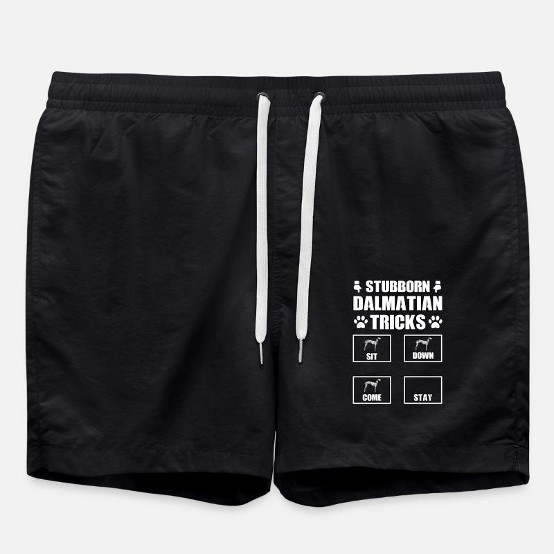 Stubborn Dalmatian Tricks - Swim Trunks - black