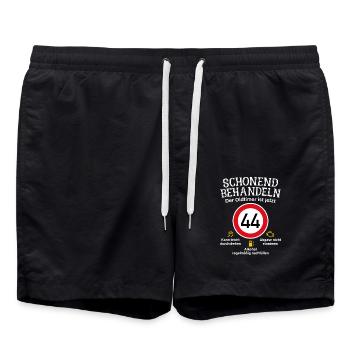 44. Geburtstag Schonend Behandeln Oldtimer Ist 44 - Badeshorts - Schwarz - Vorne - AI Model Male 185 light (185cm)