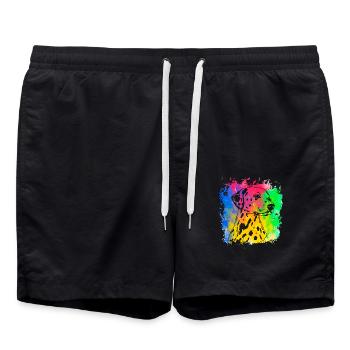 Dalmatien Rétro - Short de bain - noir - Devant - AI Model Male 185 light (185cm)