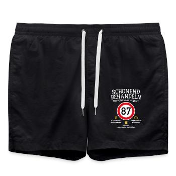 87. Geburtstag Schonend Behandeln Oldtimer Ist 87 - Badeshorts - Schwarz - Vorne - AI Model Male 185 light (185cm)