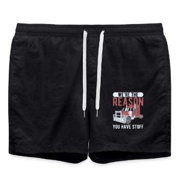 Truck Driver The Reason You Have Stuff Truck - Swim Trunks - black - Front - AI Model Male 185 light (185cm)