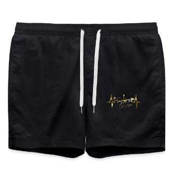 Las Vegas Skyline Heartbeat Nevada USA Heart Love - Swim Trunks - black - Front - AI Model Male 185 light (185cm)