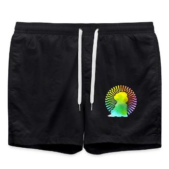 Havanais rétro - Short de bain - noir - Devant - AI Model Male 185 light (185cm)