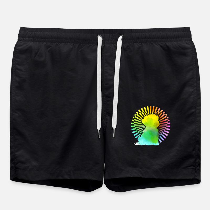 Havanese Retro - Swim Trunks - black