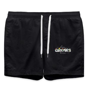 Wildblumenblume Blumenliebe wächst hier Familie - Badeshorts - Schwarz - Vorne - AI Model Male 185 light (185cm)
