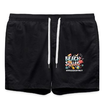 Paralegal Vacation Beach Group - Swim Trunks - black - Front - AI Model Male 185 light (185cm)