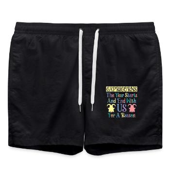 Steinbock Sternzeichen Zitat Lustiges Geschenk - Badeshorts - Schwarz - Vorne - AI Model Male 185 light (185cm)