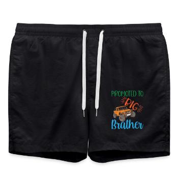 big brother, Promoted to big brother Gift - Swim Trunks - black - Front - AI Model Male 185 light (185cm)