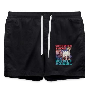 Jack Russell dicton drôle - Short de bain - noir - Devant - AI Model Male 185 light (185cm)