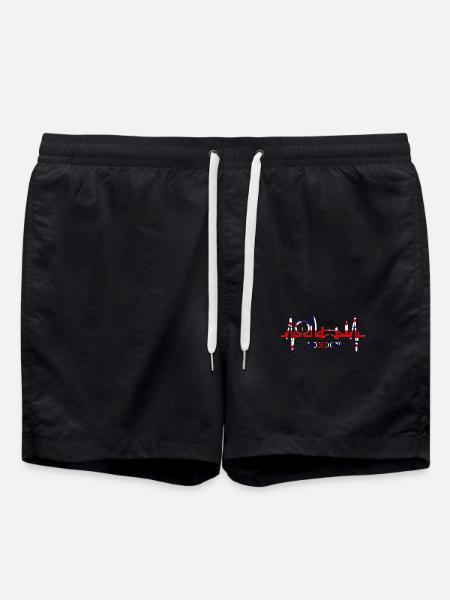 Londres Heartbeat Skyline Angleterre Fan UK Heart Love - Short de bain - noir
